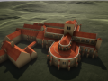 View of Beaulieu Abbey in Unreal before landscape texturing, trees and river 'painting' 8